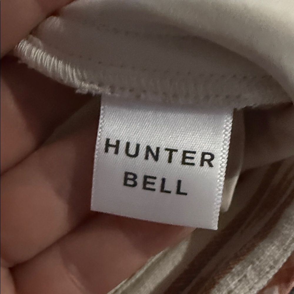 NWT Hunter Bell NY High-Waist Stripe Belted Cream Coral Linen Blend Shorts Sz 6 - Picture 12 of 13